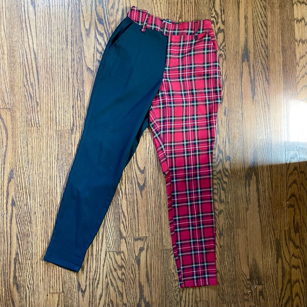 Hot Topic size S Punk Rock Red Plaid Pants fits like XS